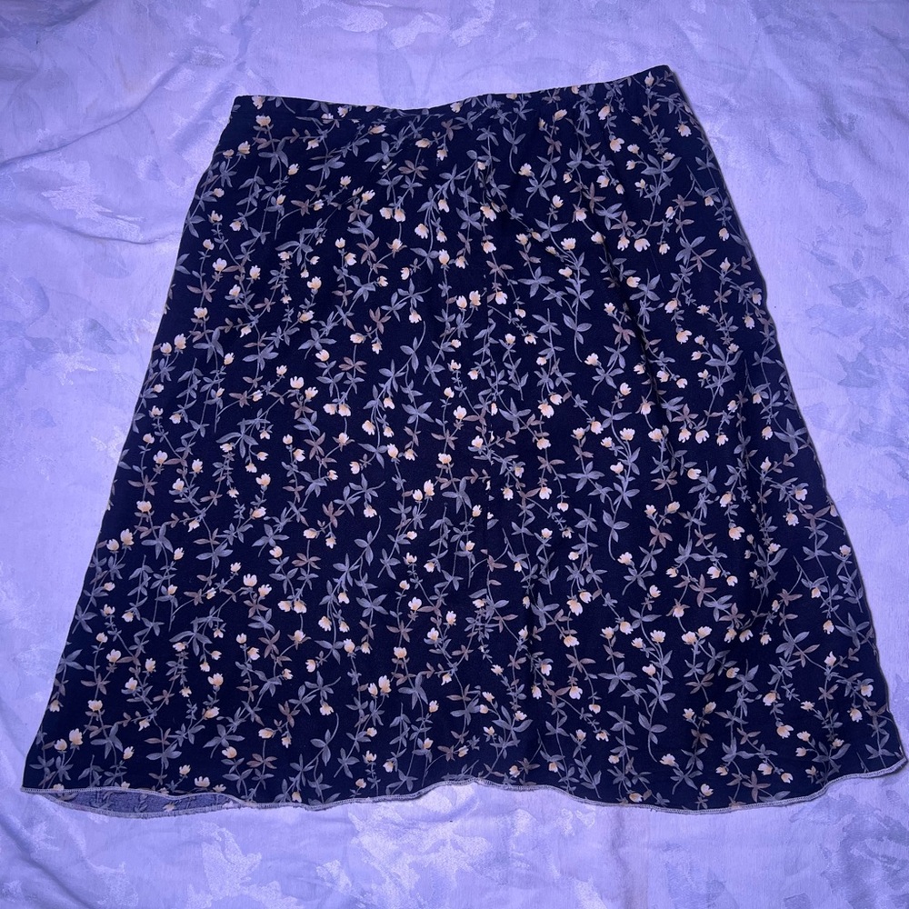 Floral Black Skirt